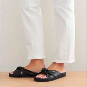 NWOT Jenni Kayne Leather Knot Sandals in Black